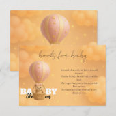 Elegant Blush Pink Teddy Bear Books for Baby エンクロージャーカード (正面/裏面)