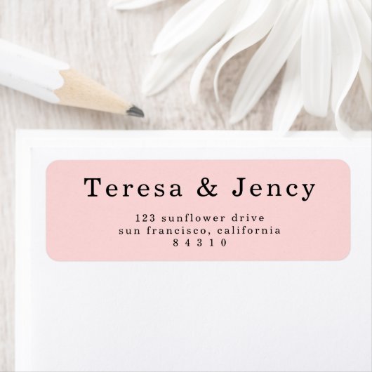 Elegant Blush Pink Typography Design ラベル (インサイチュ)