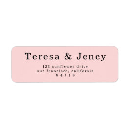 Elegant Blush Pink Typography Design ラベル