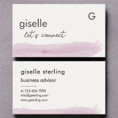 Elegant Blush Pink Watercolor Modern Professional  名刺