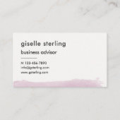 Elegant Blush Pink Watercolor Modern Professional  名刺 (裏面)