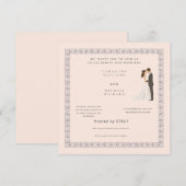 Elegant Blush Pink Wedding Invitation - Customizab 招待状 (正面/裏面)