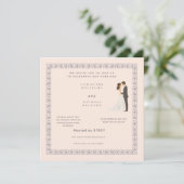 Elegant Blush Pink Wedding Invitation - Customizab 招待状 (スタンド正面)