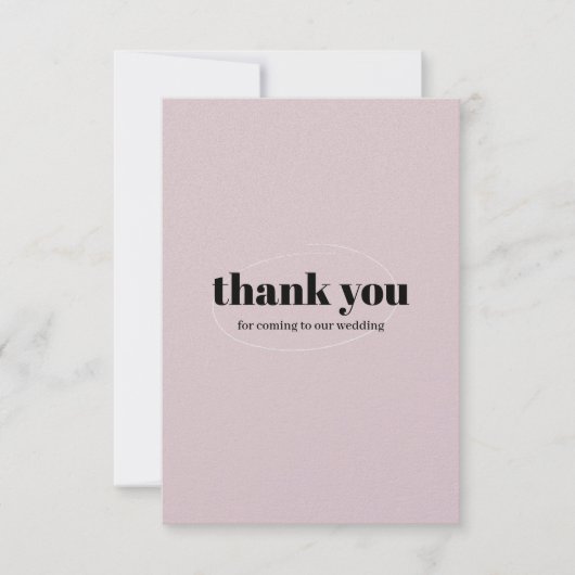 Elegant Blush Pink Wedding Thank You Card サンキューカード (正面)
