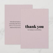 Elegant Blush Pink Wedding Thank You Card サンキューカード (正面/裏面)