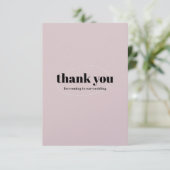 Elegant Blush Pink Wedding Thank You Card サンキューカード (スタンド正面)