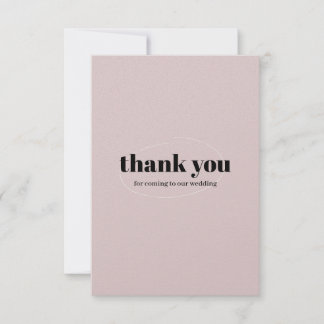Elegant Blush Pink Wedding Thank You Card サンキューカード