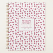 Elegant Blush Pink White Polka Dot Pattern プランナー手帳 (正面)