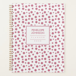 Elegant Blush Pink White Polka Dot Pattern プランナー手帳