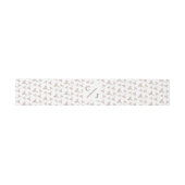Elegant Blush Pink Wildflower Pattern Monogram 招待状ベリーバンド (フラット)