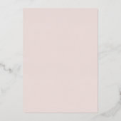 Elegant Blush Pink Winter Snowflake Quinceanera 箔招待状 (裏面)