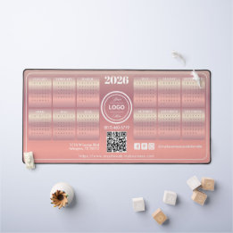 Elegant Blush Promotional Business 2026 Calendar デスクマット