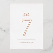Elegant Blush Real Foil Table Number Card 箔招待状 (正面)