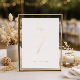 Elegant Blush Real Foil Table Number Card 箔招待状