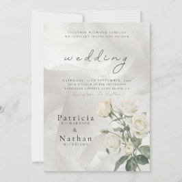 Elegant Blush Rose Floral Frame Wedding 招待状