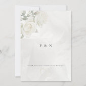 Elegant Blush Rose Floral Frame Wedding 招待状 (裏面)