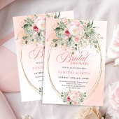 Elegant Blush Rose Gold Bridal Shower Invitation 招待状