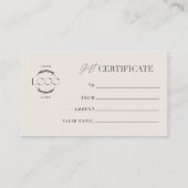 Elegant Blush Rose gold Gift Certificate 名刺 (裏面)