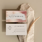 Elegant Blush Rose gold Gift Certificate 名刺