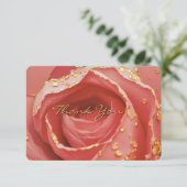  Elegant Blush Rose & Gold Thank You Card サンキューカード (スタンド正面)