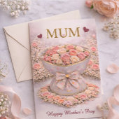 Elegant Blush Rose “MUM” Mother’s Day Card  カード