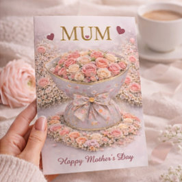 Elegant Blush Rose “MUM” Mother’s Day Card  カード