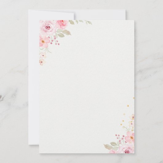 Elegant blush roses wedding 招待状 (裏面)