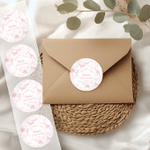 Elegant Blush Safari Jungle Animals Baby Shower ラウンドシール