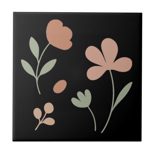 Elegant Blush & Sage – Minimalist Kitchen Tile  タイル (正面)
