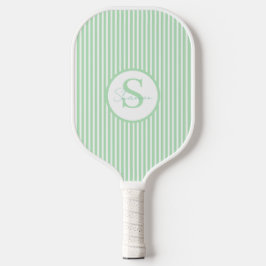 Elegant Blush Striped Monogram Pickleball Paddle ピックルボールラケット