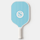 Elegant Blush Striped Monogram Pickleball Paddle ピックルボールラケット (正面)