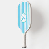 Elegant Blush Striped Monogram Pickleball Paddle ピックルボールラケット (左)