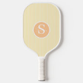 Elegant Blush Striped Monogram Pickleball Paddle ピックルボールラケット (正面)
