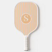 Elegant Blush Striped Monogram Pickleball Paddle ピックルボールラケット (正面)