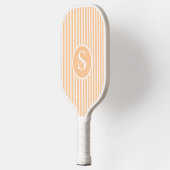 Elegant Blush Striped Monogram Pickleball Paddle ピックルボールラケット (左)