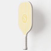 Elegant Blush Striped Monogram Pickleball Paddle ピックルボールラケット (左)
