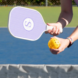 Elegant Blush Striped Monogram Pickleball Paddle ピックルボールラケット