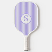 Elegant Blush Striped Monogram Pickleball Paddle ピックルボールラケット (正面)
