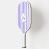 Elegant Blush Striped Monogram Pickleball Paddle ピックルボールラケット (左)