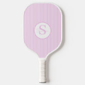 Elegant Blush Striped Monogram Pickleball Paddle ピックルボールラケット (正面)