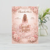 Elegant Blush Sweet Sixteen Birthday Card 招待状 (スタンド正面)
