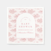 Elegant Blush Toile Baby Shower スタンダードカクテルナプキン (正面)
