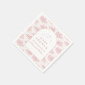 Elegant Blush Toile Baby Shower スタンダードカクテルナプキン (角)