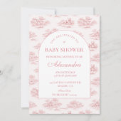 Elegant Blush Toile Baby Shower 招待状 (正面)