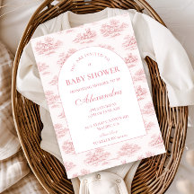 Elegant Blush Toile Baby Shower