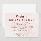 Elegant Blush Watercolor Floral Bridal Shower 招待状 (正面/裏面)