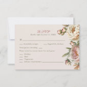 Elegant Blush Watercolor Peonies RSVP Card (正面)