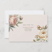Elegant Blush Watercolor Peonies RSVP Card (裏面)