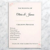 Elegant Blush Wedding Program Card プログラム