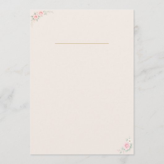 Elegant Blush Wedding Program Card プログラム (裏面)
